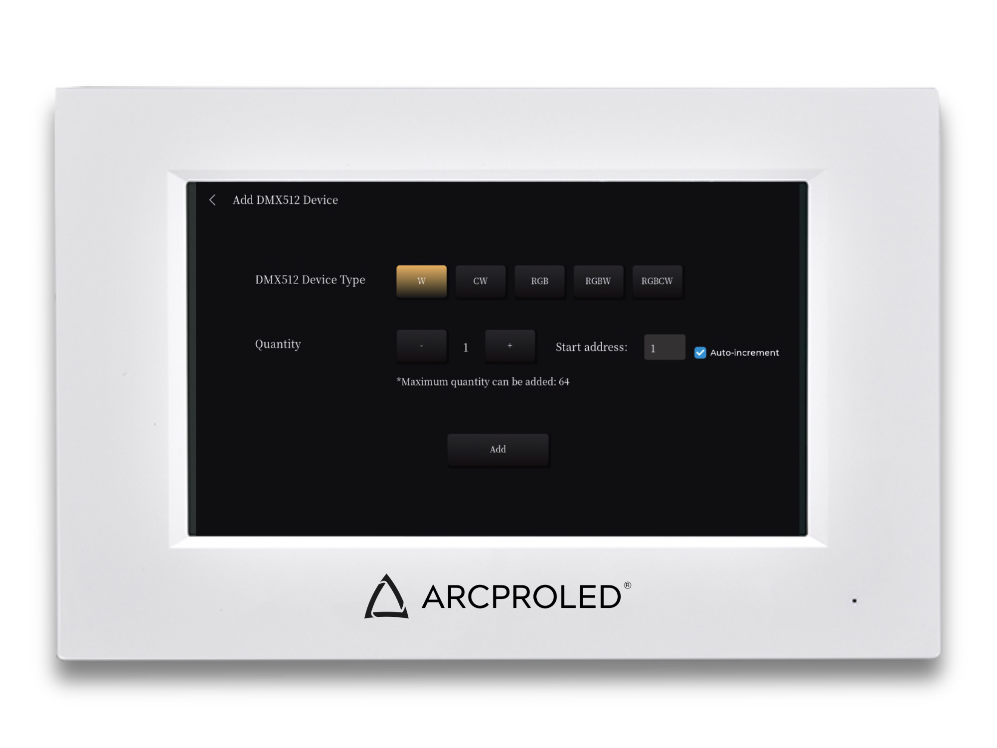 ARCPROLED Touch Panel DMX/RDM & DALI MASTER