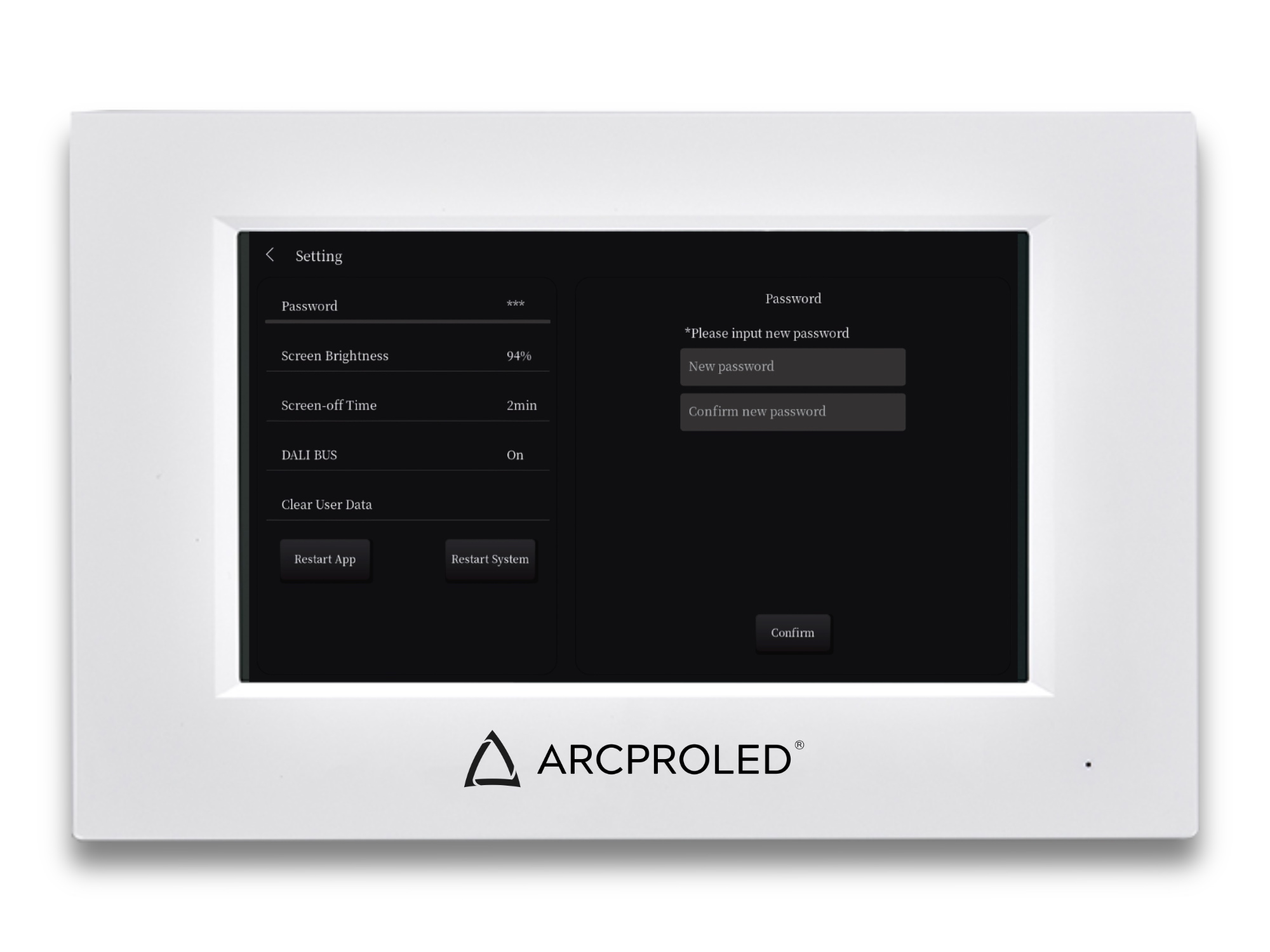 ARCPROLED Touch Panel DMX/RDM & DALI MASTER